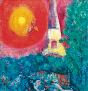 Chagall La Tour Eiffel (667x375), Png Download