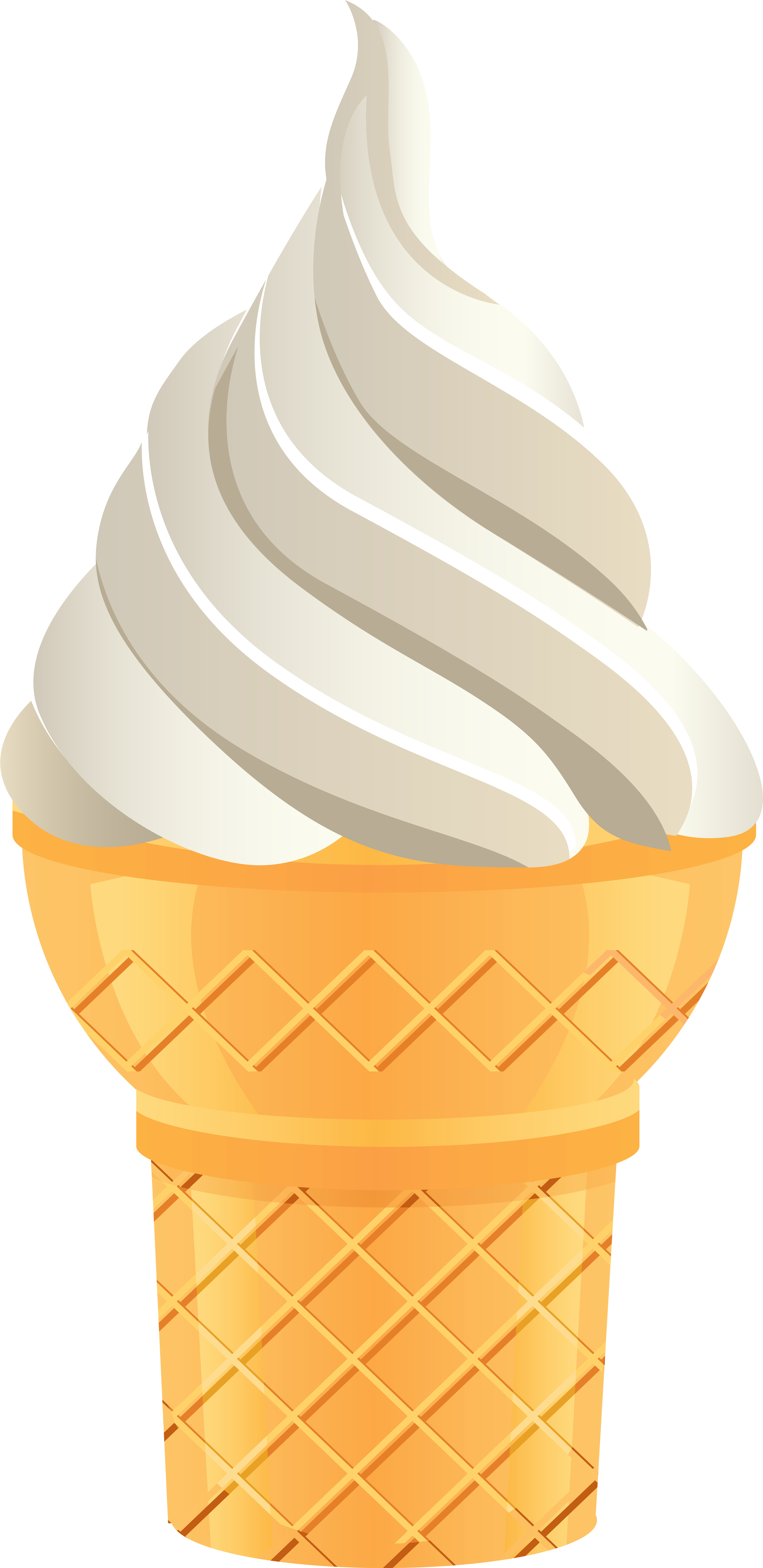 Ice Cream Cone Png Transparent Clip Art Image, Is Available - Vanilla Ice Cream Png (3998x8000), Png Download