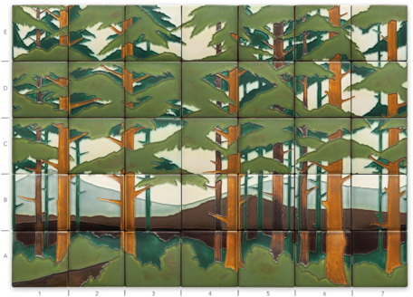 Pine Landscape Mural, Spring - Painting (480x480), Png Download