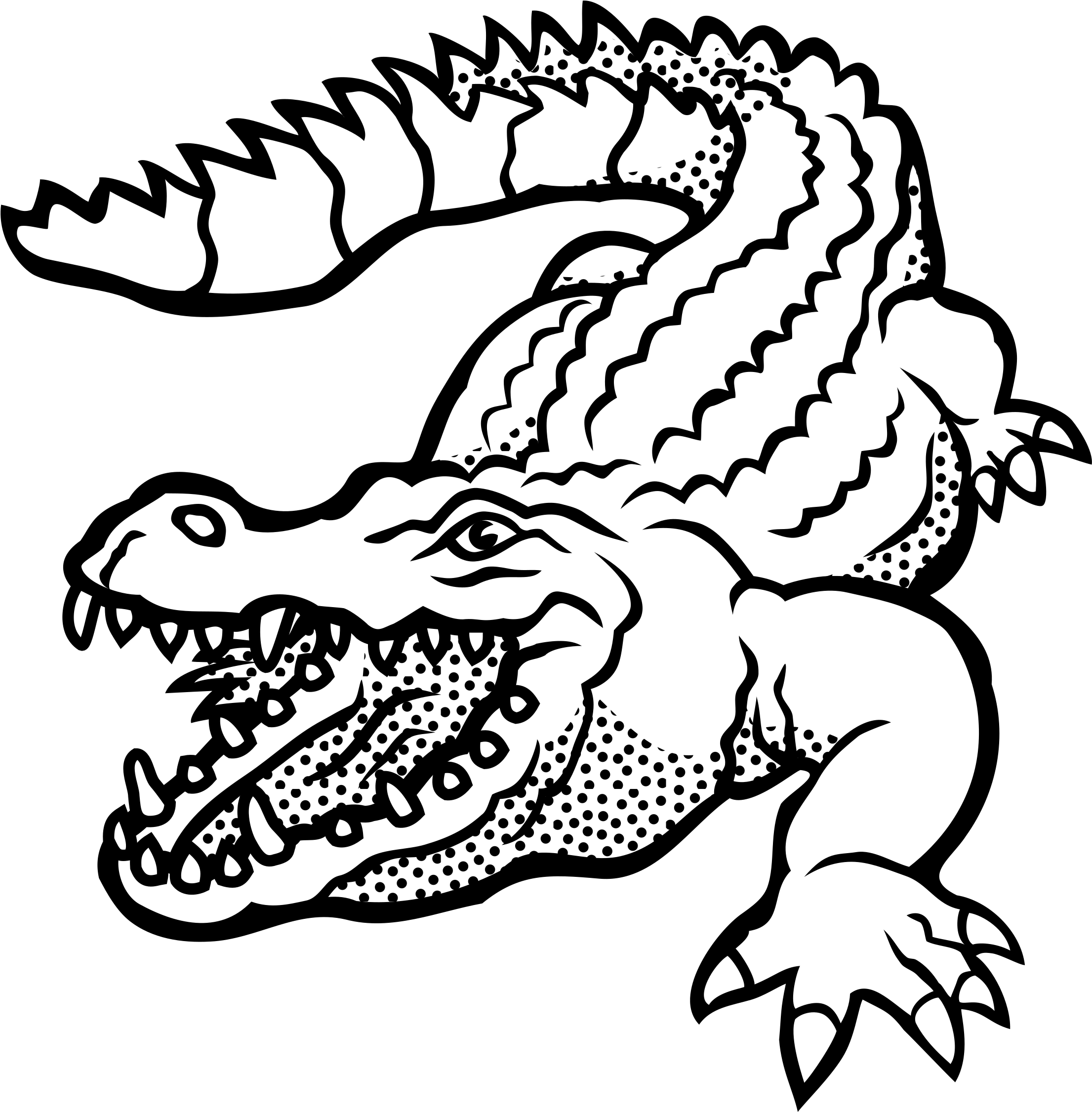 Onlinelabels Clip Art - Crocodile Clipart Black And White (983x1000), Png Download