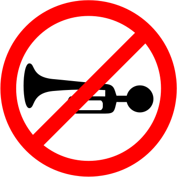 Horn Prohibited Sign - No Cycling Road Sign (360x360), Png Download
