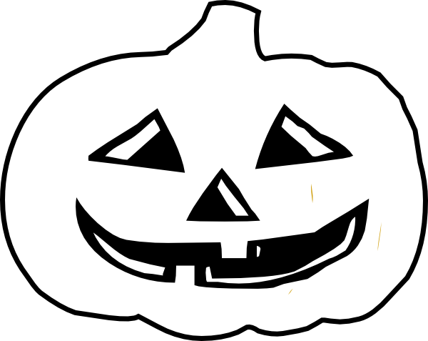 Halloween Pumpkin Clipart Black And White (600x477), Png Download