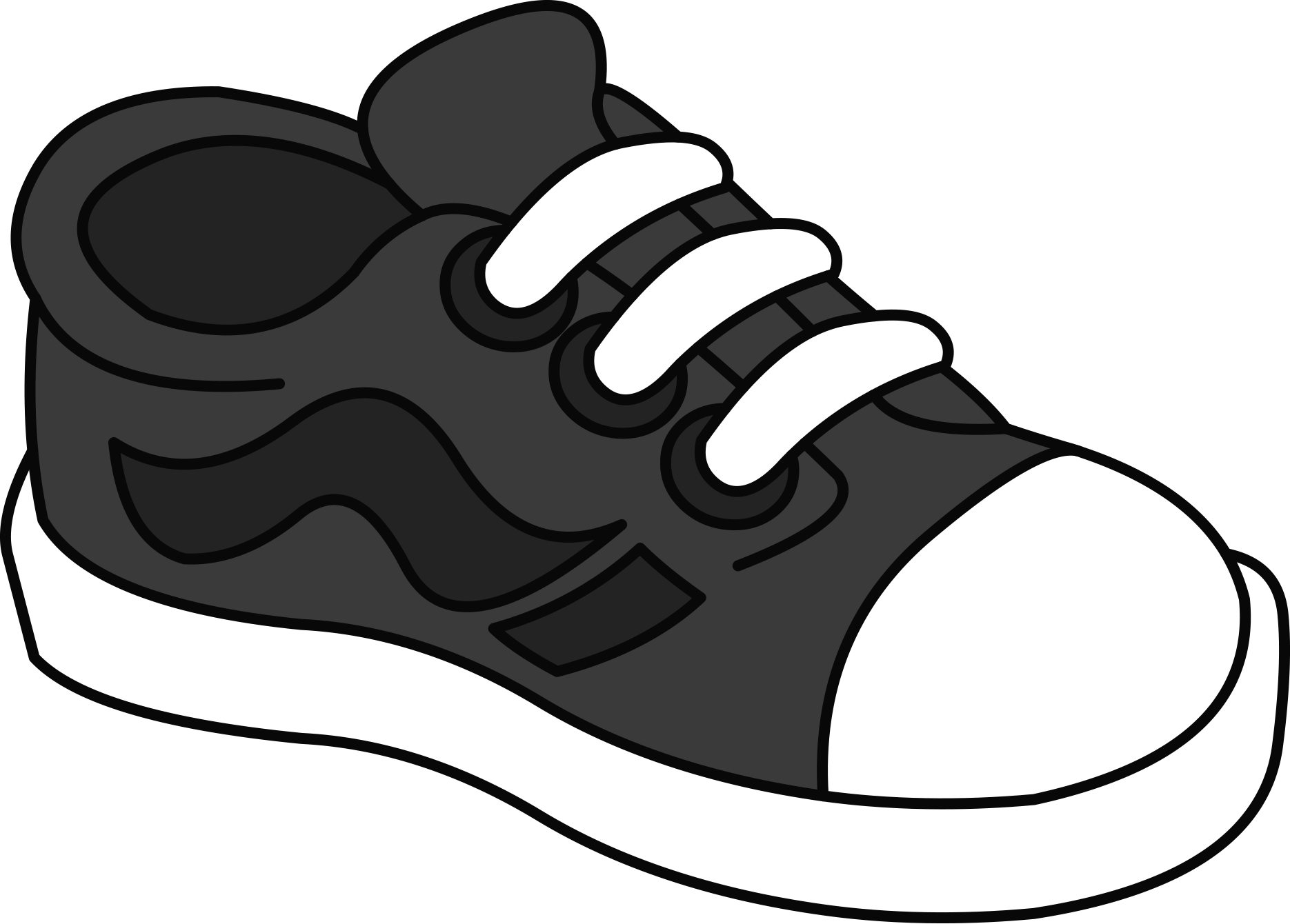 Sneakers Clipart Elf Hat - One Shoe Clipart (1870x1340), Png Download