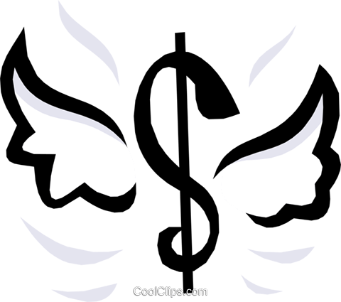 Dollar Sign With Wings Royalty Free Vector Clip Art - Money Sign (480x425), Png Download