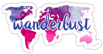 Wanderlust Watercolor By Kayceedesigns - Stampmagick World Map Wall Decal For Home Or Office (375x360), Png Download