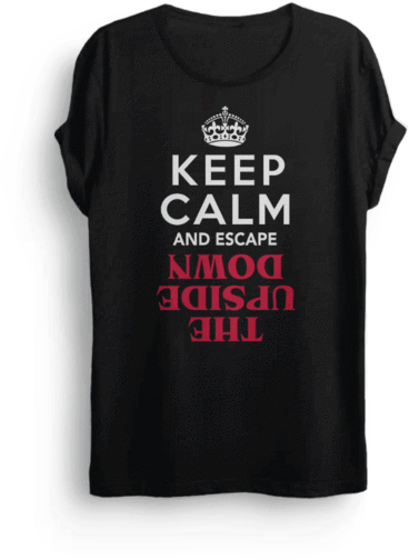 Keep Calm And Escape The Upside Down - Keep Calm And Carry (522x600), Png Download