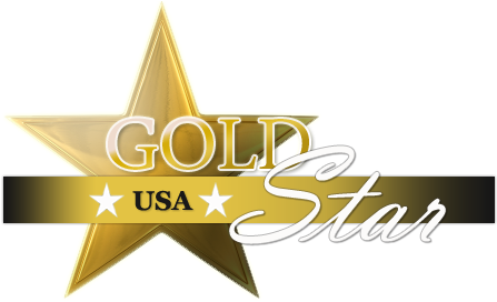 Gold Star Usa - Logo Gold Star Png (459x281), Png Download