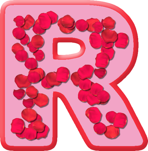 R Letter In Rose (484x495), Png Download