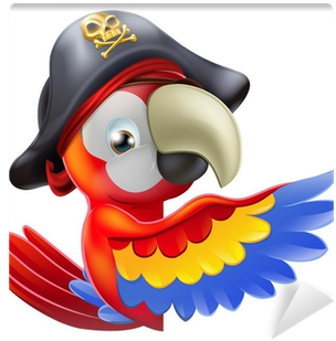 Wallmonkeys Wm178221 Parrot Pirate Pointing Peel And (400x400), Png Download