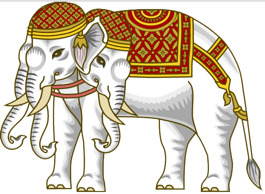 Airavata, The King-god Of Elephants - Indra Elephant (529x387), Png Download