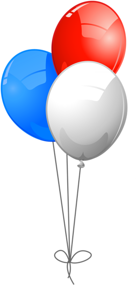 Usa Colors Balloons Png Of Pinterest Clip - Red White And Blue Balloons Clip Art (308x600), Png Download