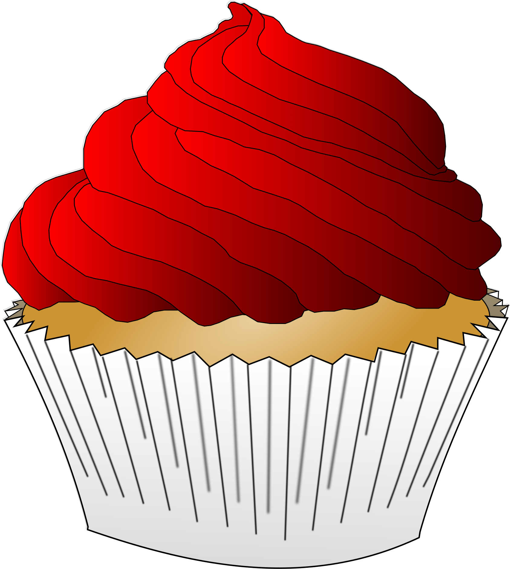 This Free Icons Png Design Of Red Frosting Cupcake (2206x2400), Png Download