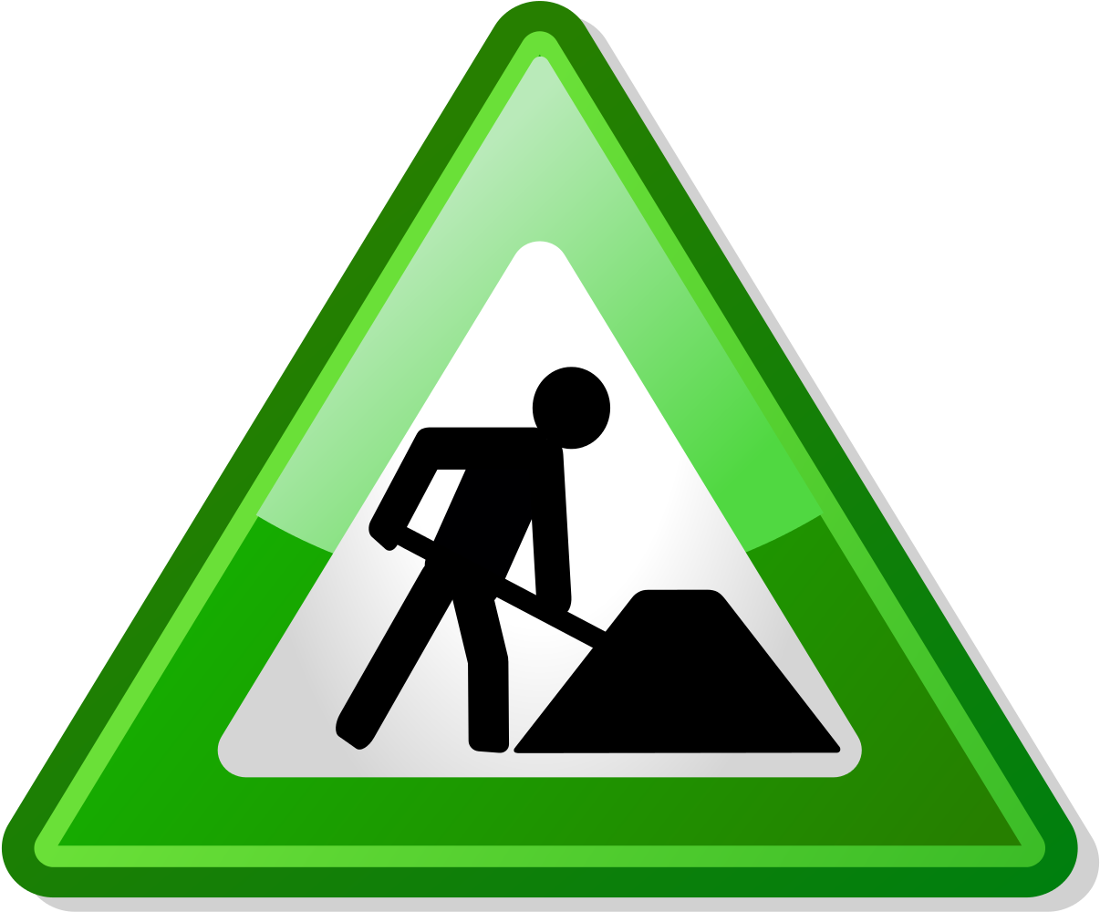 Warning - Under Construction Icon Green (600x500), Png Download