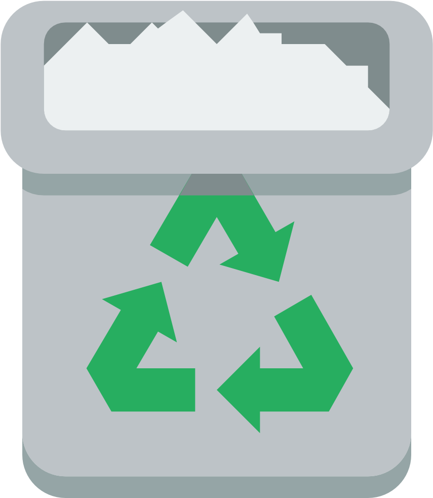Trashcan Full Icon - Recycle Stencil (1024x1024), Png Download