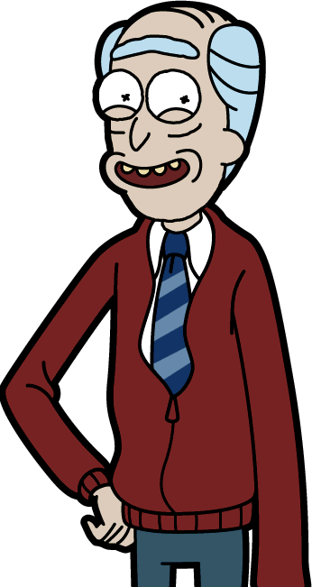 Grandpa Rick - Grandpa Rick Pocket Mortys (346x651), Png Download