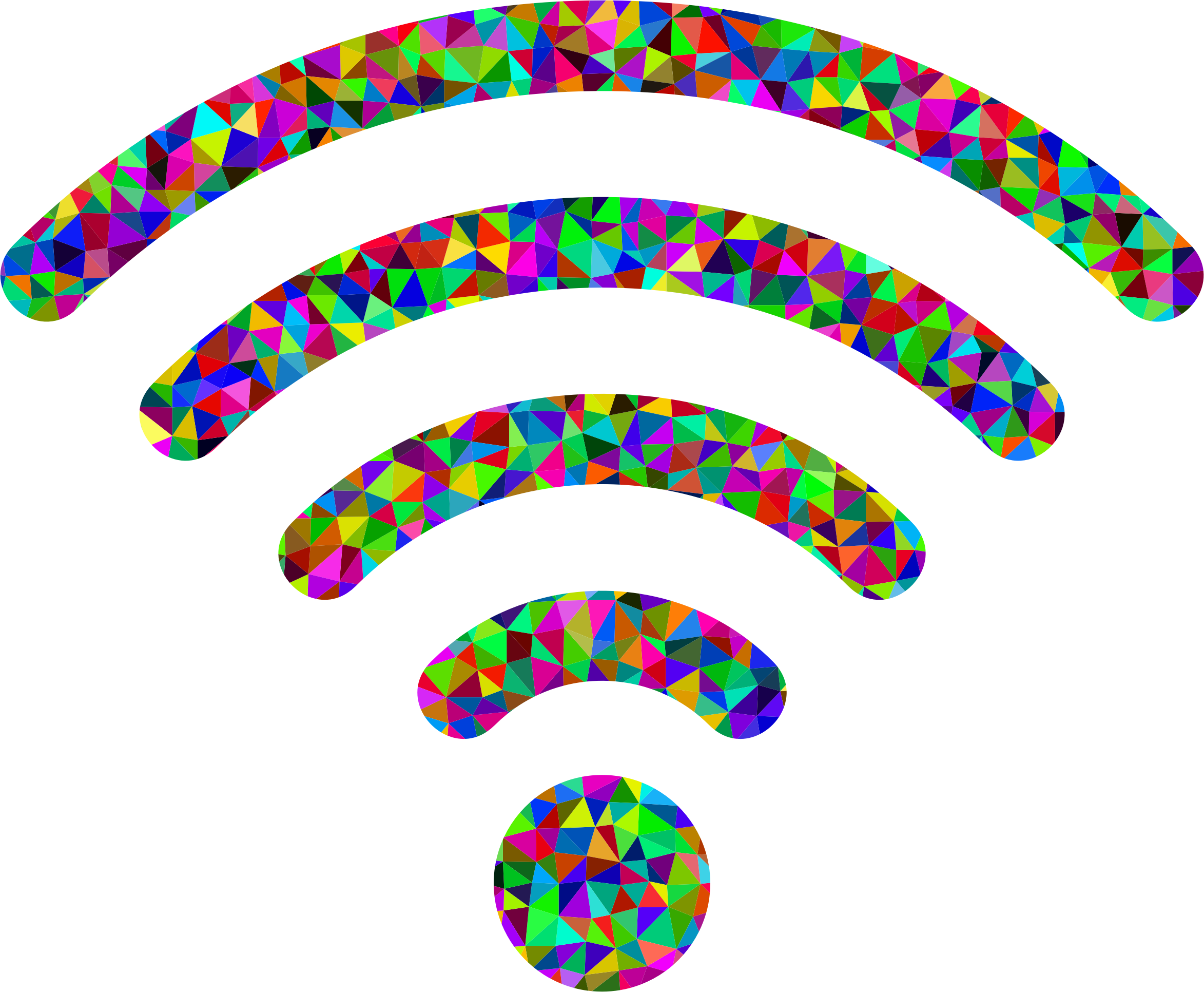 This Free Icons Png Design Of Low Poly Prismatic Wifi (2346x1932), Png Download