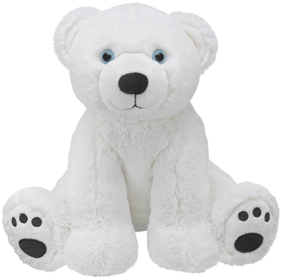 Winter White Polar Bear - White Polar Teddy Bear (400x400), Png Download