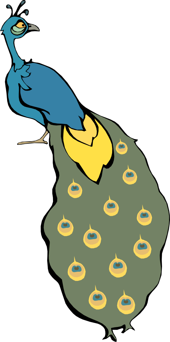 Cartoon Peacock Svg Clip Arts 294 X 590 Px (294x590), Png Download