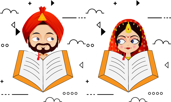 Marriage Report - Sikh Bride And Groom Cartoon (620x382), Png Download
