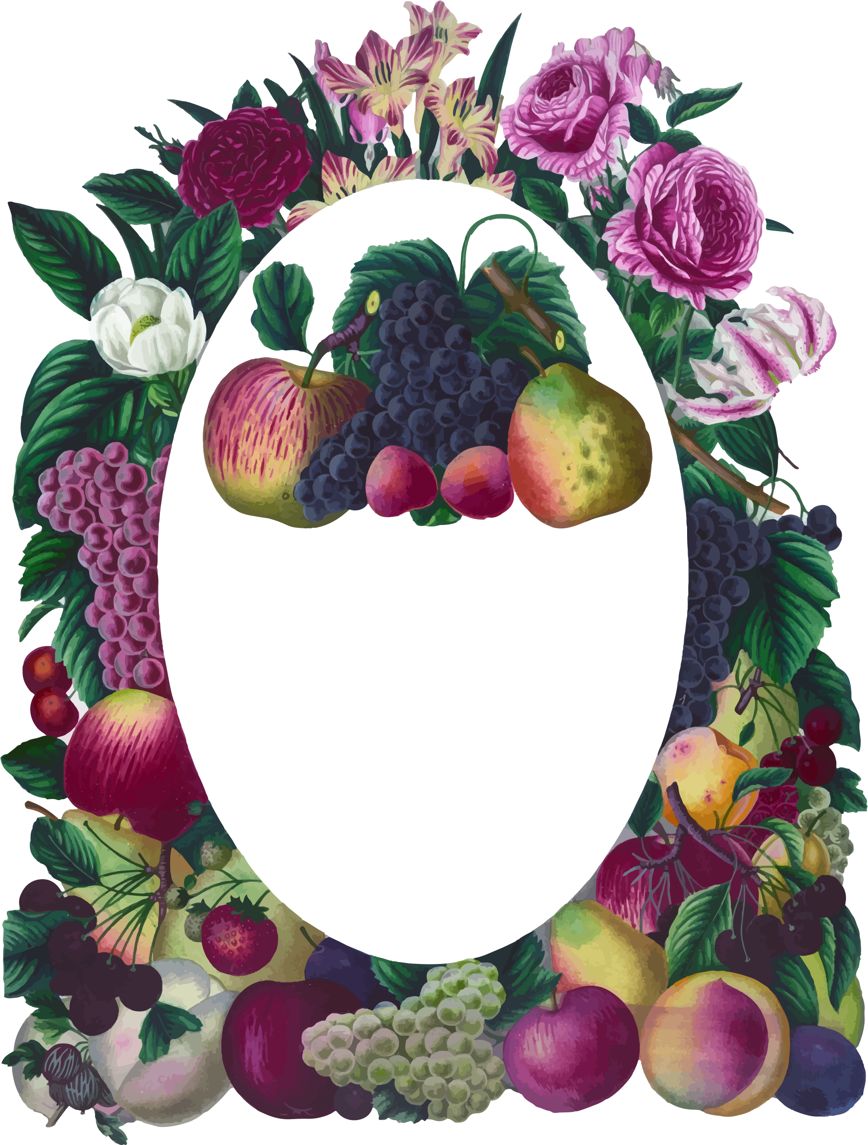 This Free Icons Png Design Of Vintage Floral And Fruit (1780x2347), Png Download