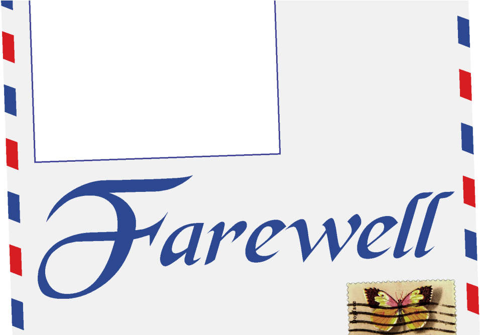 Farewell Envelope Postage Card - Calligraphy (1000x666), Png Download