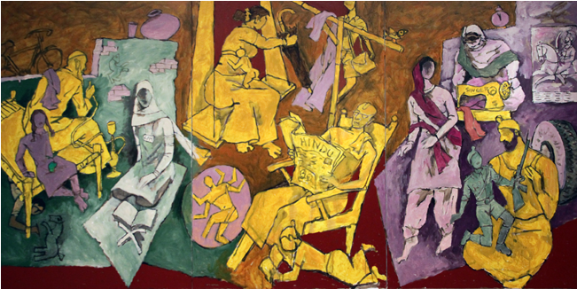 Indian Civilization Series - Indian Contemporary Art Painting (650x433), Png Download