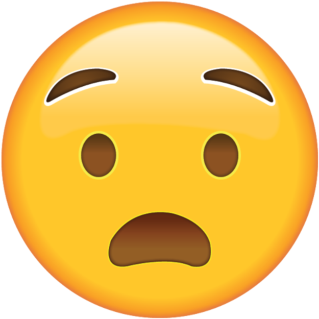 Whatsapp Anguished Face Emoji - 😧 Emoji (480x480), Png Download