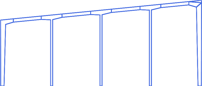 Multiple Span Single Slope - Parallel (860x365), Png Download