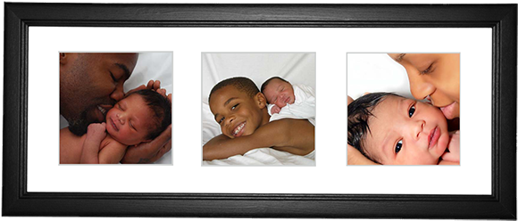 3 Pose Black Frame Thumbnail (600x271), Png Download