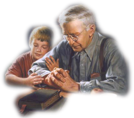 Vivimos Nuestra Fe Católica - Granddaughter Grandfather To Pray (436x384), Png Download