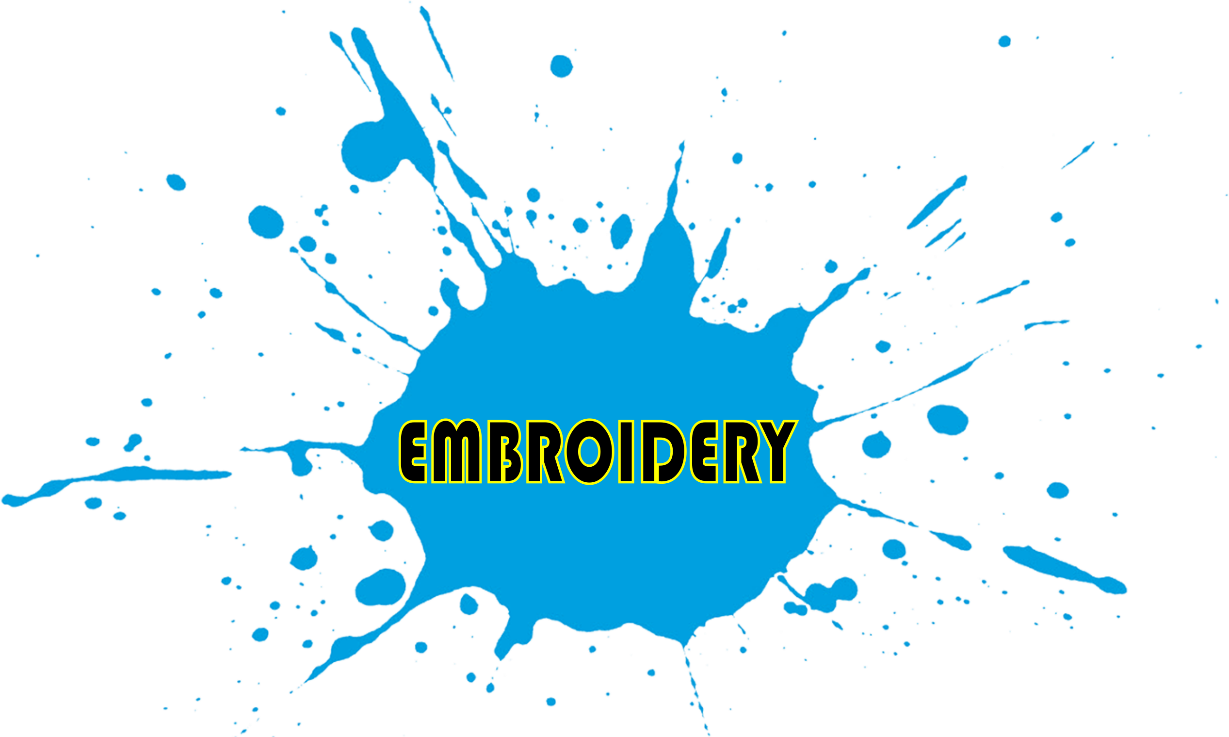 Jean-re Embroidery & Silkscreening Also Offers Advertising - Blue Paint Splatter Png (2589x1523), Png Download