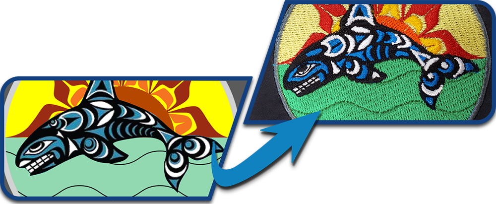 Digitized Embroidery - Digitize Artwork (1000x411), Png Download