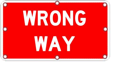 Flashing Wrong Way Sign - Wrong Way Sign Png (509x300), Png Download