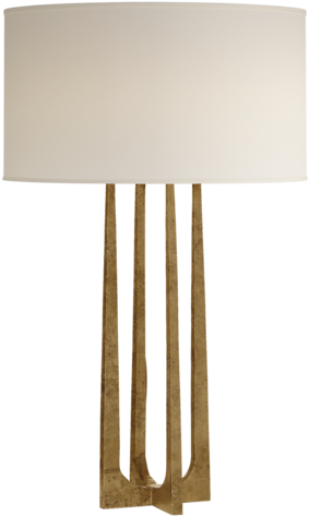 Scala Hand-forged Table Lamp In Gilded Iron With Natural - Iron (480x480), Png Download