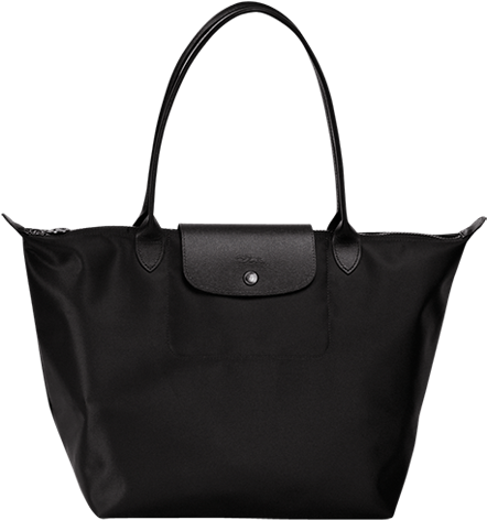 Longchamp Le Pliage Black (500x600), Png Download