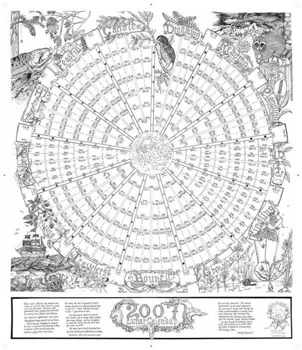 B Printed Illustrated Calendar - Illustrated Black White Calendar (1000x700), Png Download