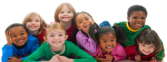 - - - Iq Genius Kids International Play School - - - Group Of Children Laughing (650x242), Png Download