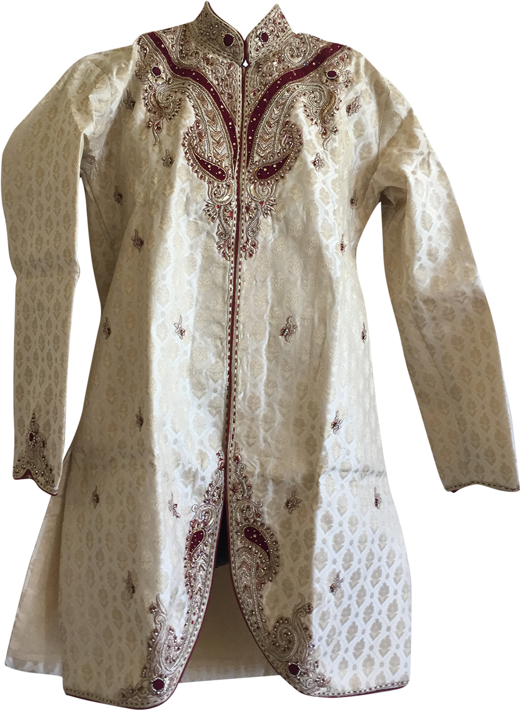 Heavy Zardosi Work Sherwani In Brocade For Men - Zardozi (1200x1800), Png Download
