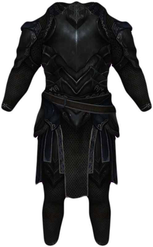 Ebony Mail - Skyrim Ebony Chainmail (530x818), Png Download