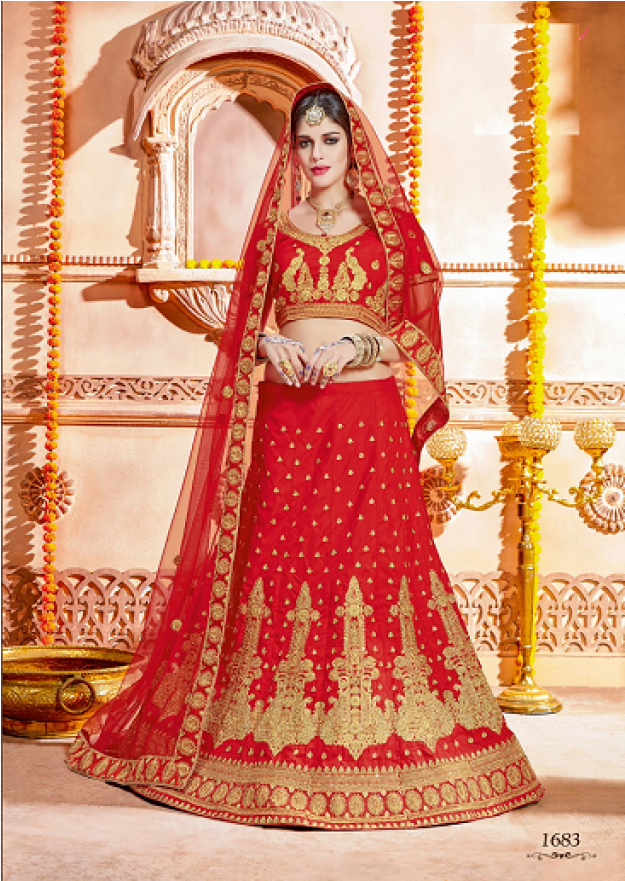 Bridal Lehenga In Red Colour 2018 (920x880), Png Download
