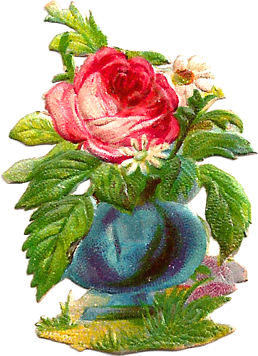 I've Been Posting Several Graphics Of Flowers In Pots - Rose Graphic Flower Pots (658x846), Png Download