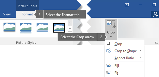 Crop To Fit Or Fill A Shape - Bijsnijden In Word 2017 (536x260), Png Download