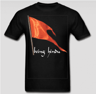 Being Hindu T Shirts, Hindu Flag, Flag Of Hindu T Shirt - T-shirt (374x498), Png Download