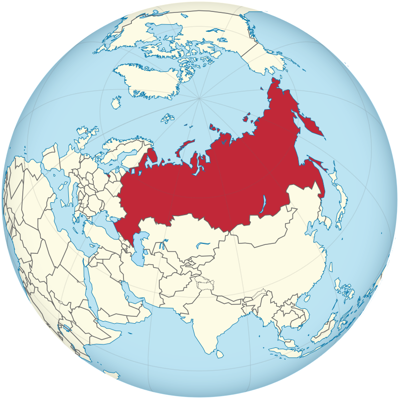 Russia On The Globe - Russia Centered World Map (805x805), Png Download