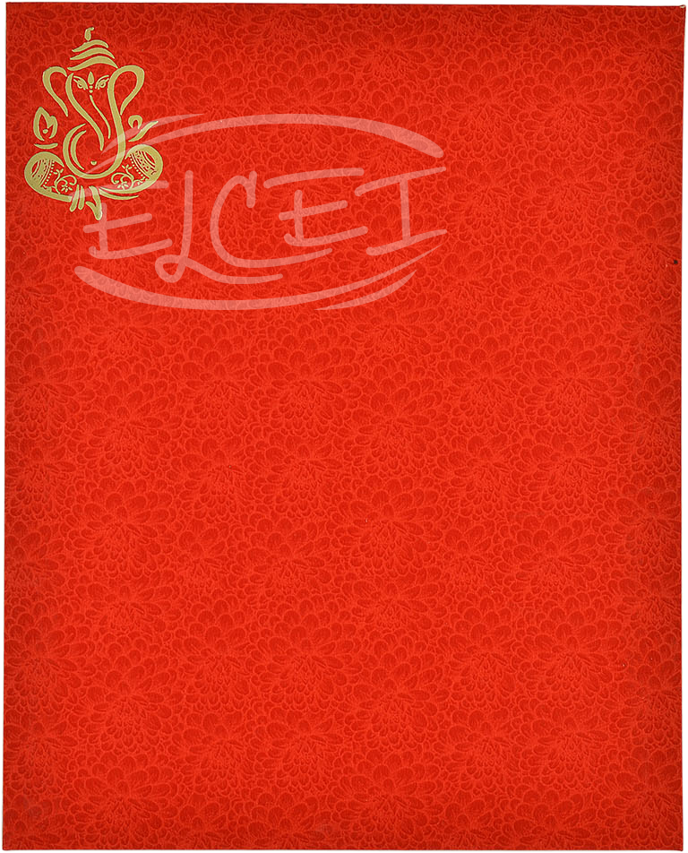 Home Hindu Wedding Cards Red Foil Card - Emblem (1476x1063), Png Download