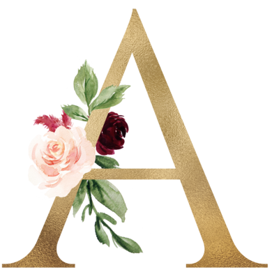 Deep Floral Monogram - Etsy (390x390), Png Download