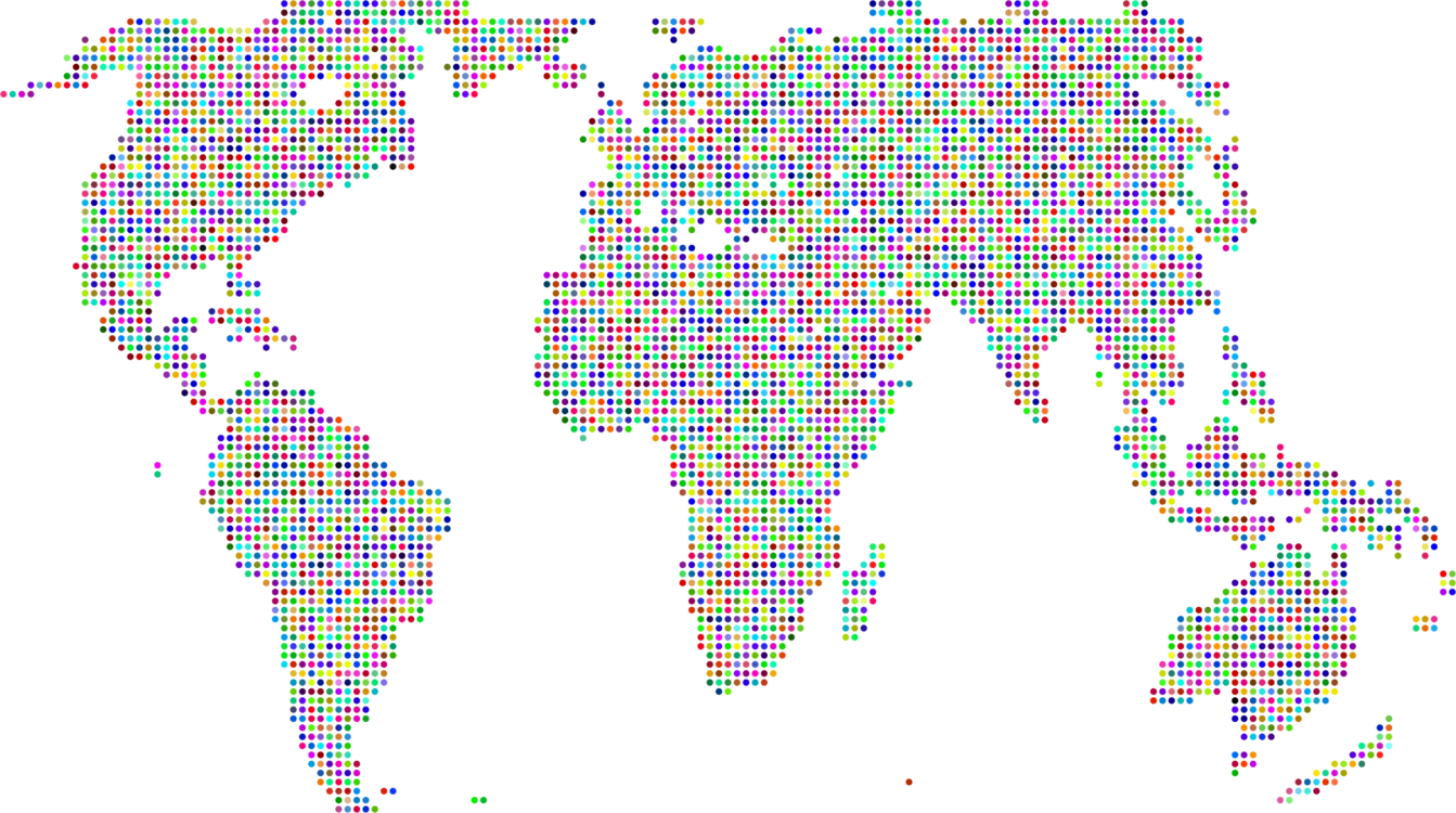 World Map Globe Map Projection - World Map (1343x750), Png Download