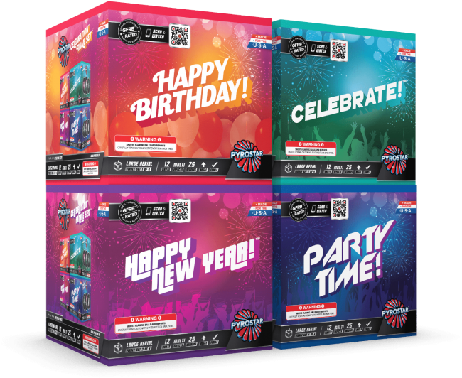 Celebrations 48 Shot Xl Aerial Finale Set - Apple (700x560), Png Download