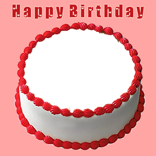 Birthday Cake With Photo Create (500x500), Png Download