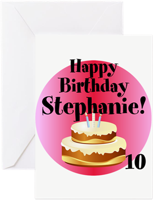 Customized Greeting Cards For Birthday Personalized - Happy 15th Birthday Stephanie Cake (460x460), Png Download